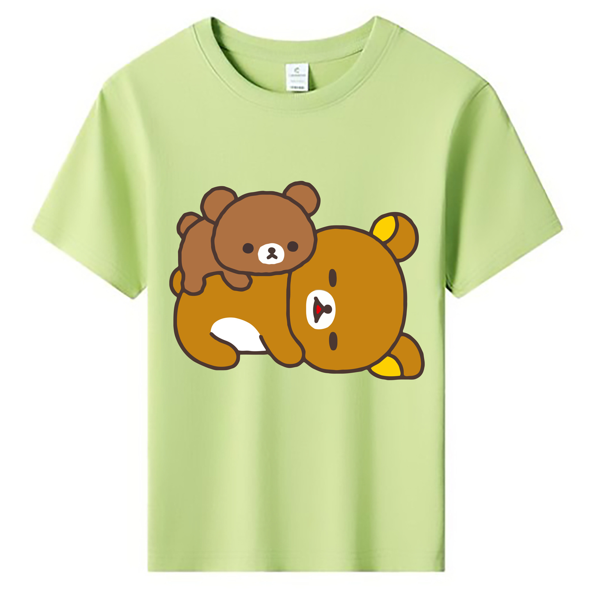 （画像用） リラックマ リラックマ キイロイトリ Rilakkuma Korilakkuma Kiiroitori 綿100％キッズTシャツ（フロントプリント）